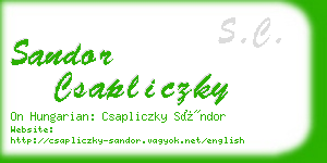 sandor csapliczky business card